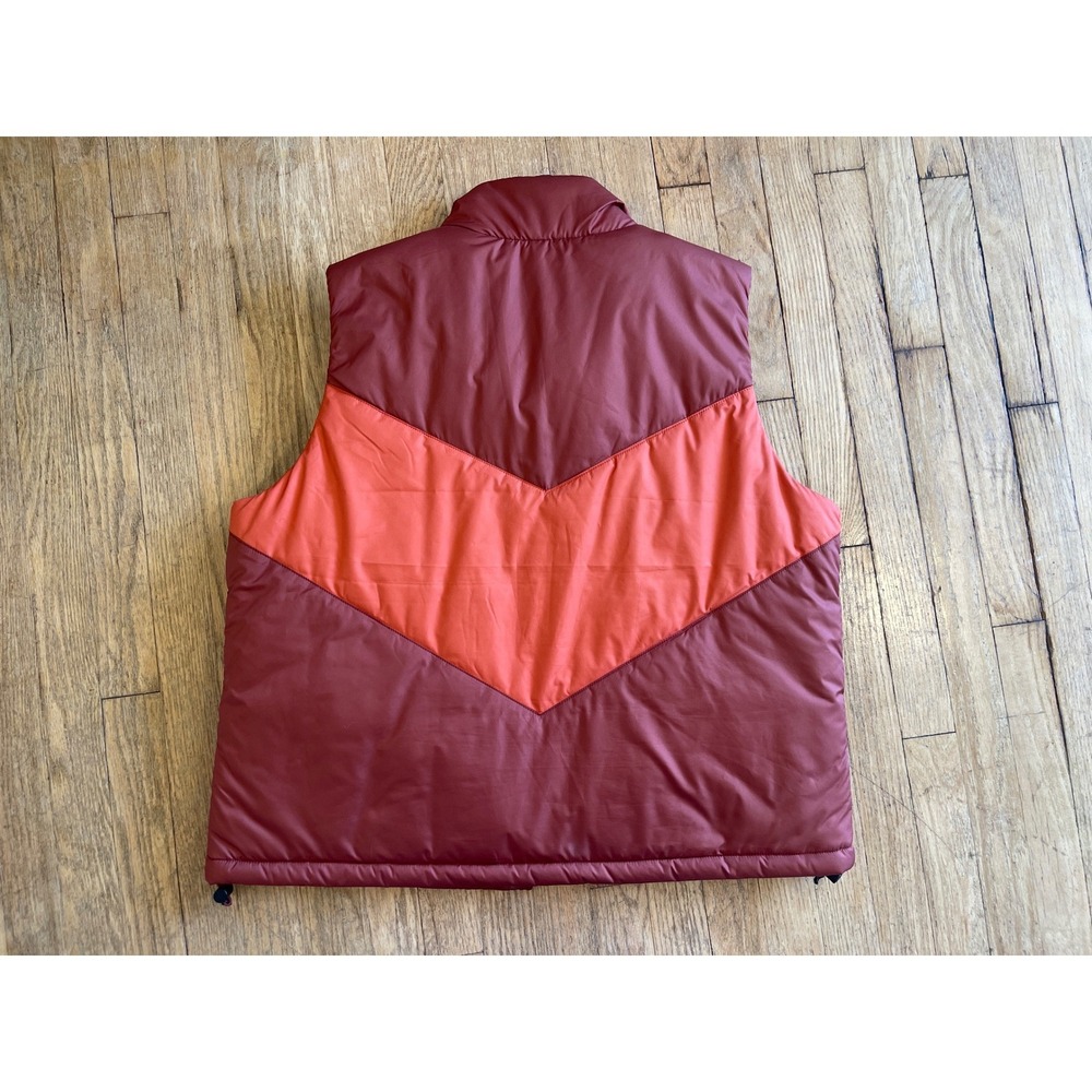 The North Face‎ Womens Sylvester Chevron Puffer Vest XL Burgundy Orange Gorpcore - Picture 9 of 9